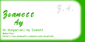 zsanett ay business card